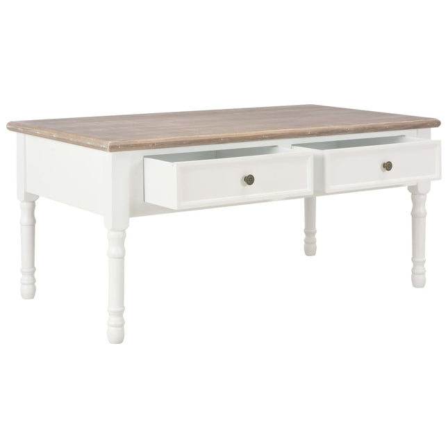 Table Basse Blanc 100X55X45 Cm Bois