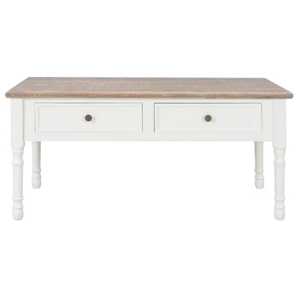 Table Basse Blanc 100X55X45 Cm Bois