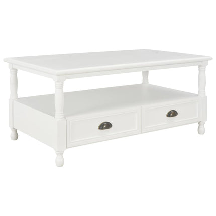Table Basse Blanc 100X55X45 Cm Bois