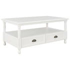Table Basse Blanc 100X55X45 Cm Bois