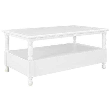 Table Basse Blanc 100X55X45 Cm Bois