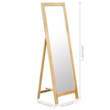 Miroir Sur Pied 48X46,5X150 Cm Bois De Chêne Solide