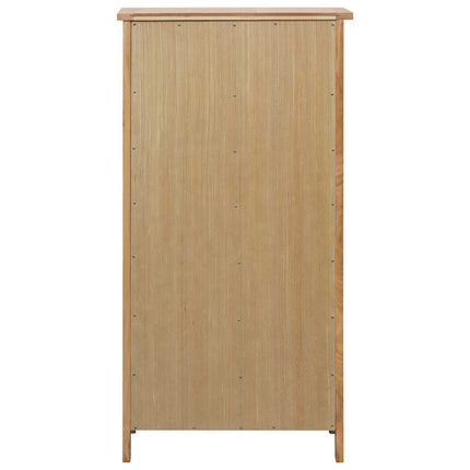 Armoire À Chaussures 76X37X105 Cm Bois De Chêne Solide Marron