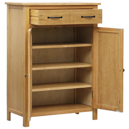 Armoire À Chaussures 76X37X105 Cm Bois De Chêne Solide Marron