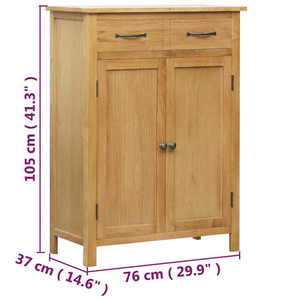 Armoire À Chaussures 76X37X105 Cm Bois De Chêne Solide Marron