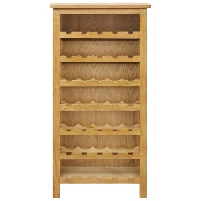 Range Bouteille 56X32X110 Cm Bois De Chêne Solide Marron