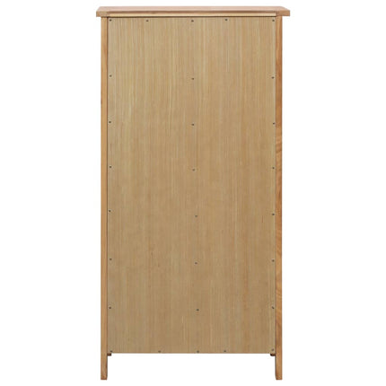 Range Bouteille 56X32X110 Cm Bois De Chêne Solide Marron