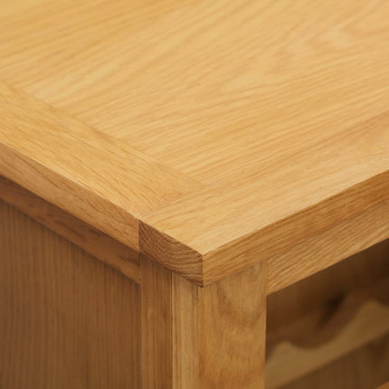 Range Bouteille 56X32X110 Cm Bois De Chêne Solide Marron