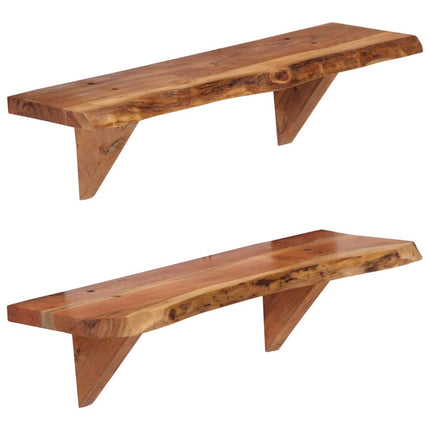 Étagères Murales 2 Pcs Bois D'acacia Massif