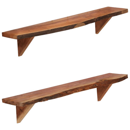 Étagères Murales 2 Pcs Bois D'acacia Massif