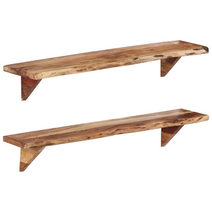 Étagères Murales 2 Pcs Bois D'acacia Massif