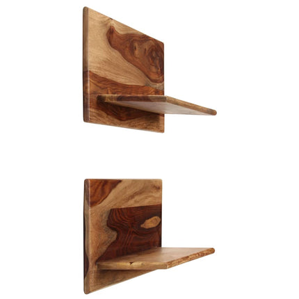 Étagères Murales 2 Pcs Bois Massif