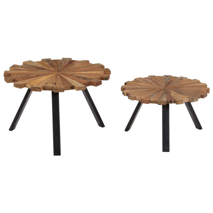 Tables Basses 2 Pcs Bois De Récupération Massif