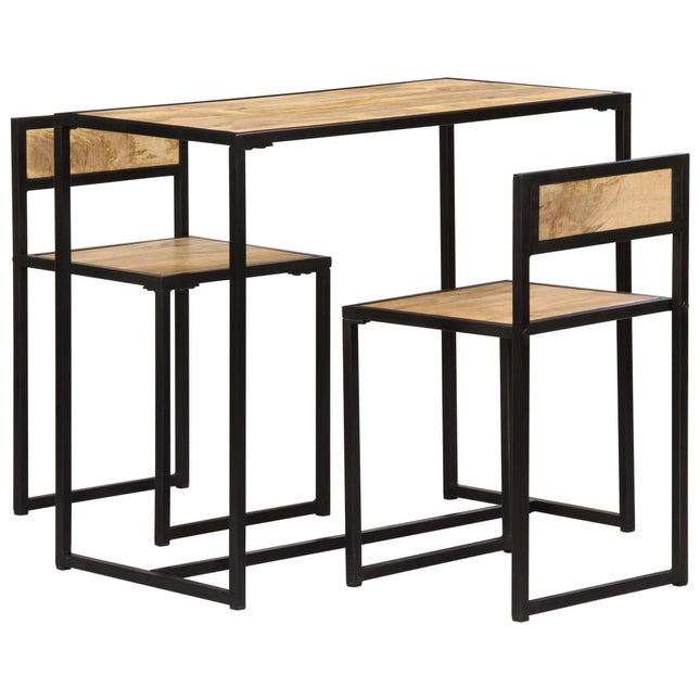 Ensemble De Salle À Dîner 3 Pcs Bois De Manguier Solide