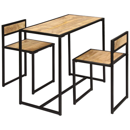 Ensemble De Salle À Dîner 3 Pcs Bois De Manguier Solide