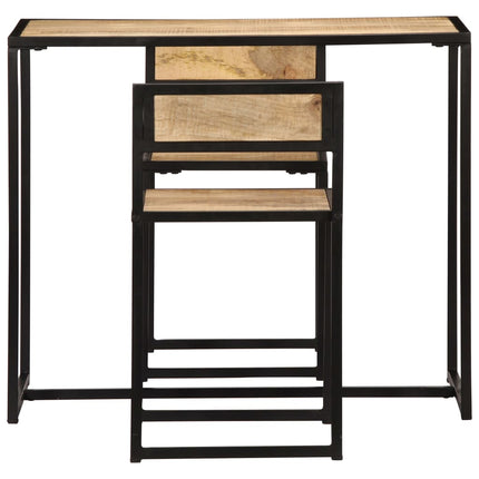 Ensemble De Salle À Dîner 3 Pcs Bois De Manguier Solide