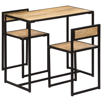 Ensemble De Salle À Dîner 3 Pcs Bois De Manguier Solide