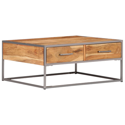 Table Basse 75X75X35 Cm Bois Solide D'acacia