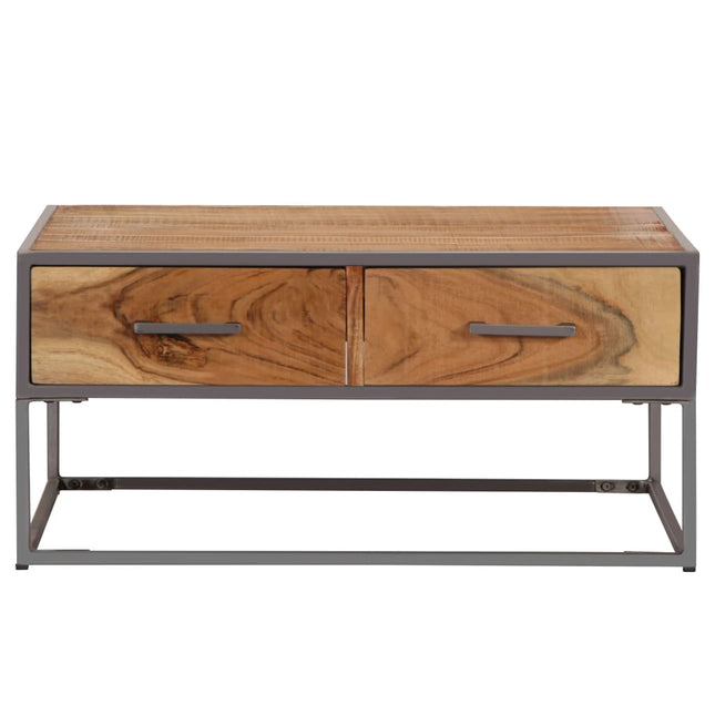 Table Basse 75X75X35 Cm Bois Solide D'acacia