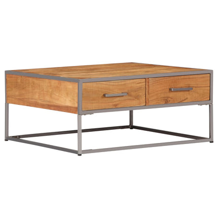Table Basse 75X75X35 Cm Bois Solide D'acacia