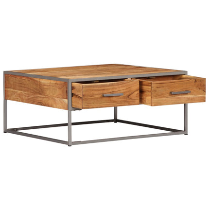 Table Basse 75X75X35 Cm Bois Solide D'acacia