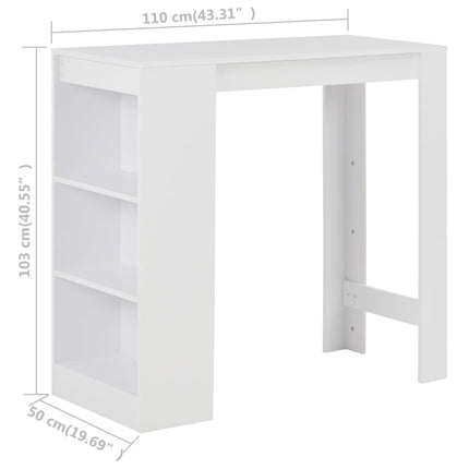 Table De Bar Avec Étagère 110X50X103 Cm
