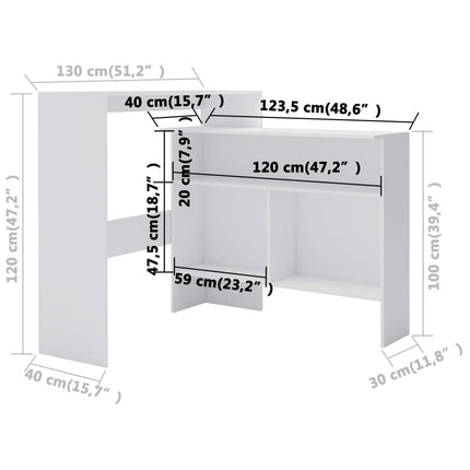 Table De Bar Avec 2 Dessus De Table 130X40X120 Cm