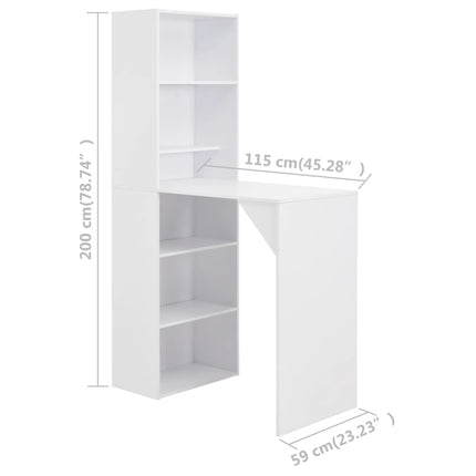 Table De Bar Avec Armoire 115X59X200 Cm