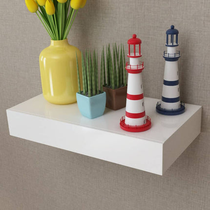 Étagères Murales Avec Tiroirs 2 Pcs Blanc