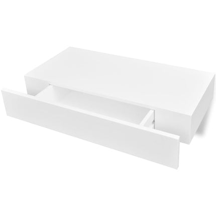 Étagères Murales Avec Tiroirs 2 Pcs Blanc