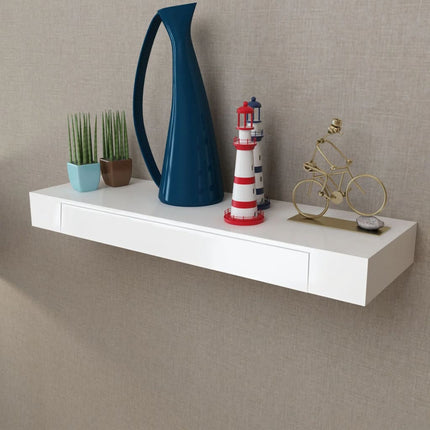 Étagères Murales Avec Tiroirs 2 Pcs Blanc
