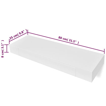 Étagères Murales Avec Tiroirs 2 Pcs Blanc