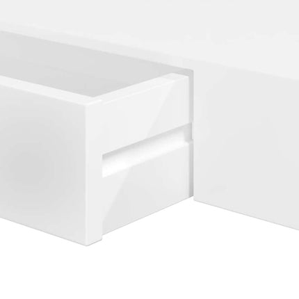Étagères Murales Avec Tiroirs 2 Pcs Blanc