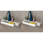 Étagères Murales Avec Tiroirs 2 Pcs Blanc