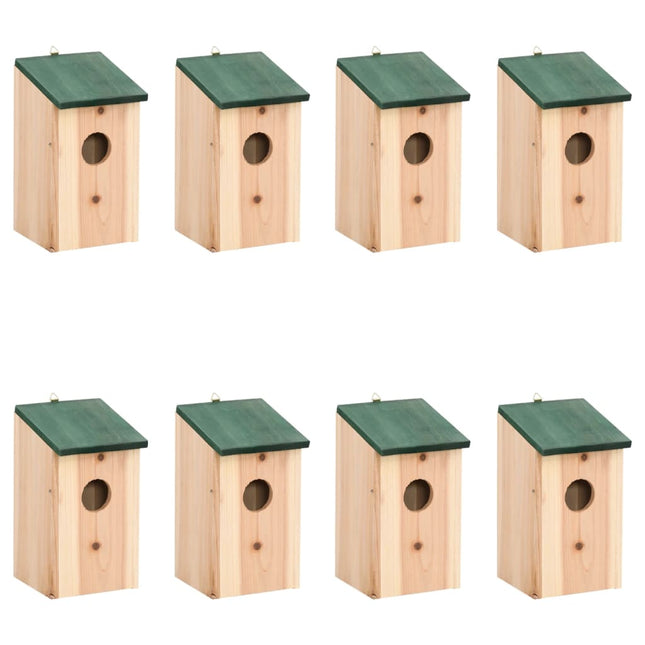 Nichoirs 8 Pcs Bois 12X12X22 Cm