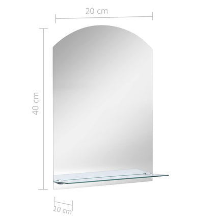 Miroir Mural Avec Étagère Verre Trempé