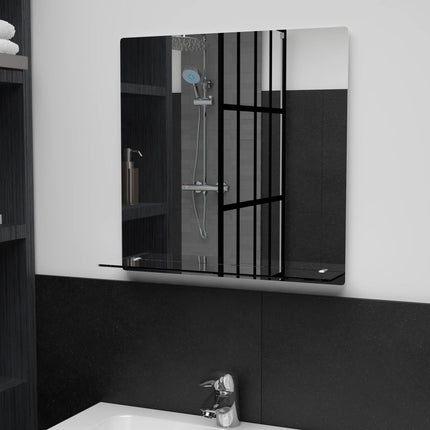 Miroir Mural Avec Étagère Verre Trempé