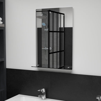 Miroir Mural Avec Étagère Verre Trempé