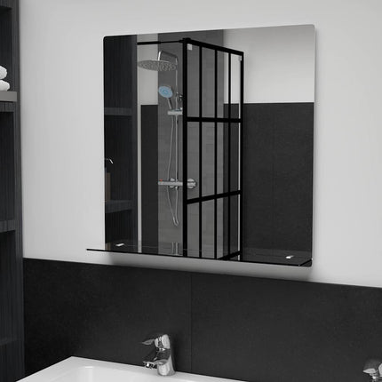 Miroir Mural Avec Étagère Verre Trempé