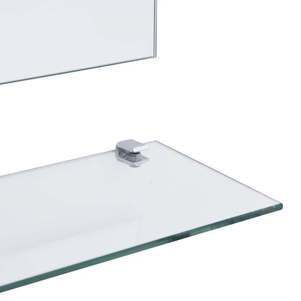 Miroir Mural Avec Étagère 50X60 Cm Verre Trempé