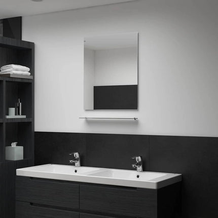 Miroir Mural Avec Étagère 50X60 Cm Verre Trempé