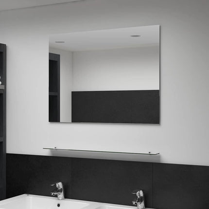 Miroir Mural Avec Étagère 50X60 Cm Verre Trempé