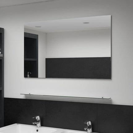 Miroir Mural Avec Étagère 50X60 Cm Verre Trempé