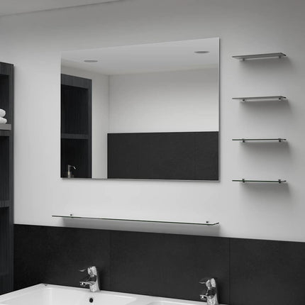 Miroir Mural Avec Étagère 50X60 Cm Verre Trempé