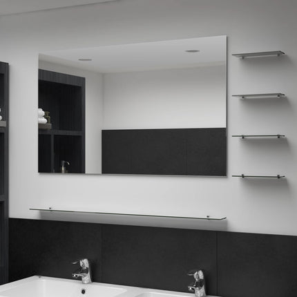 Miroir Mural Avec Étagère 50X60 Cm Verre Trempé