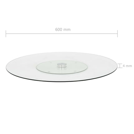 Assiette De Service Rotative Transparent 60 Cm Verre Trempé