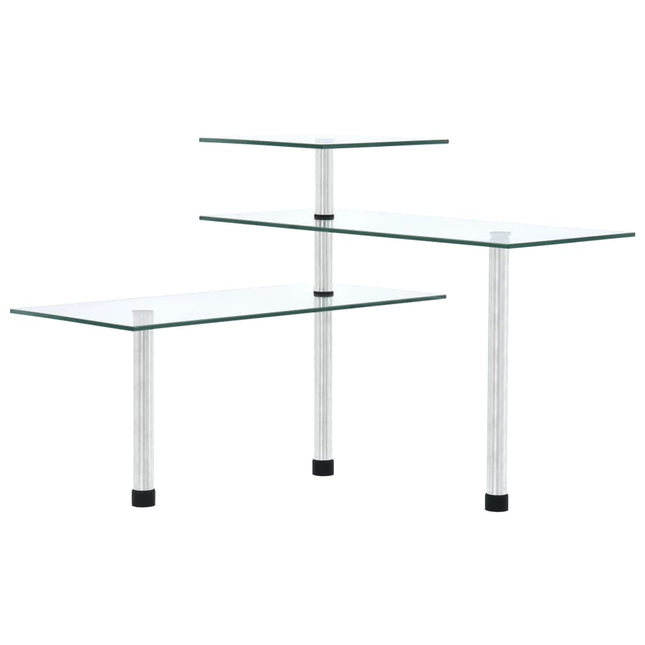 Étagère D'angle De Cuisine À 3 Niveaux Verre Trempé