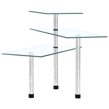 Étagère D'angle De Cuisine À 3 Niveaux Verre Trempé