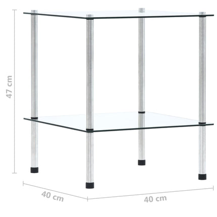 Étagère À 2 Niveaux 40X40X Verre Trempé