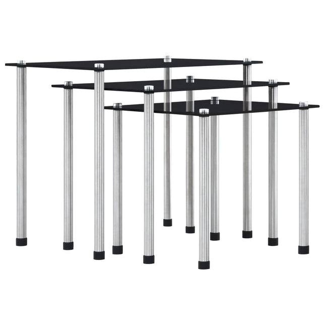 Tables Gigognes 3 Pcs Verre Trempé